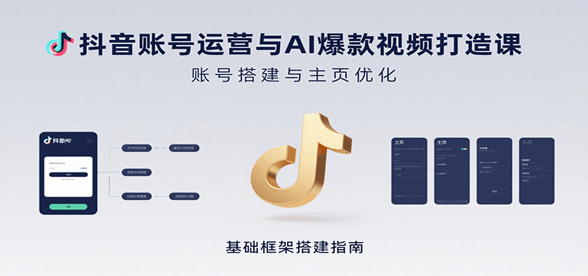 抖音账号运营与AI爆款视频打造课：含账号搭建、运营及多种AI特效视频制作方法-59网创