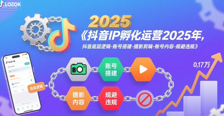 抖音IP孵化运营2025年，抖音底层逻辑-账号搭建-摄影剪辑-账号内容-规避违规-59网创