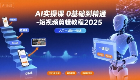 AI实操课0基础到精通-短视频剪辑教程2025