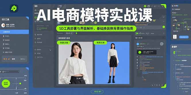 AI电商模特实战课,SD工具部署与界面解析,基础换装换背景操作指南-59网创