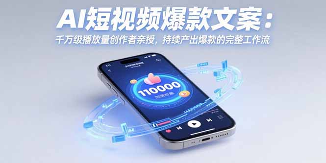 AI短视频爆款文案:千万级播放量创作者亲授,持续产出爆款的完整工作流-59网创