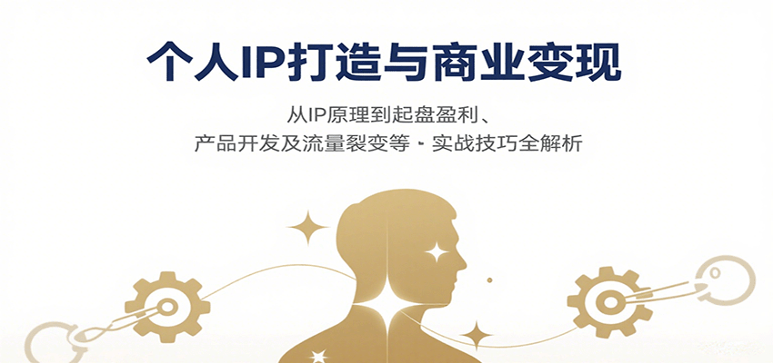 个人IP打造与商业变现，从IP原理到起盘盈利、产品开发及流量裂变等实战技巧全解析-59网创