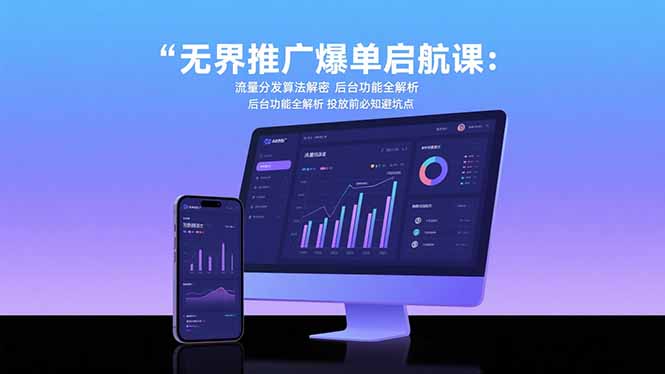 无界推广爆单启航课：流量分发算法解密 后台功能全解析 投放前必知避坑点-59网创