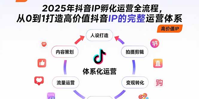 2025年抖音IP孵化运营全流程，从0到1打造高价值抖音IP的完整运营体系-59网创