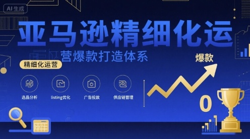 亚马逊精细化运营爆款打造体系，视频课+全套资料文档-59网创