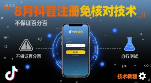 8月抖音注册免核对技术,不保证百分百,自测-59网创