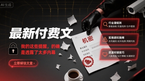 最新付费文：我的这些提醒，的确是透露了太多内幕-59网创