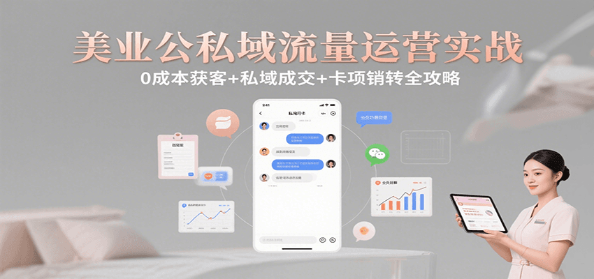 美业公私域流量运营实战:0成本获客+私域成交+卡项销转全攻略-59网创
