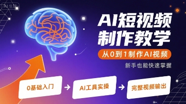 AI短视频制作教学，从0到1制作AI视频-59网创