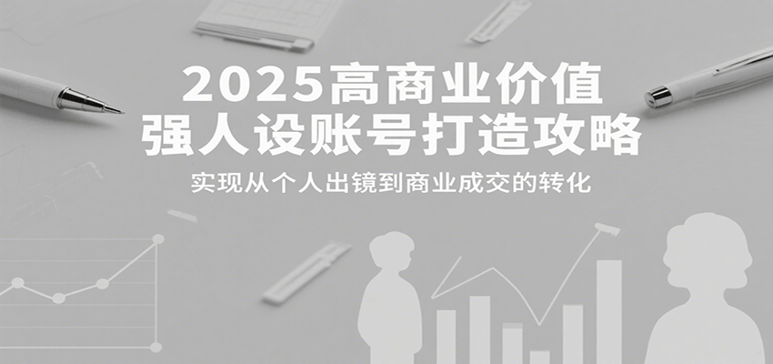 2025高商业价值强人设账号打造攻略，实现从个人出镜到商业成交的转化-59网创