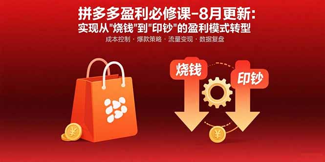 拼多多盈利必修课-8月更新:突破运营瓶颈 实现从烧钱到印钞的盈利模式转型-59网创