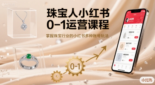 珠宝人小红书0-1运营课程,掌握珠宝行业的小红书多种账号玩法-59网创