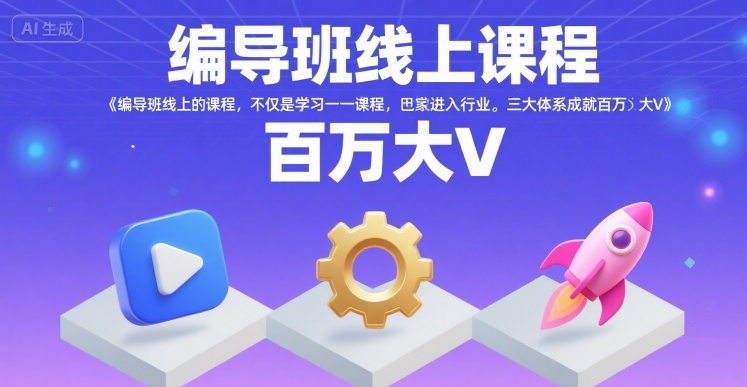 编导班线上课程，不仅是学习一门课程，更是进入一个行业，三大体系成就百万大V-59网创