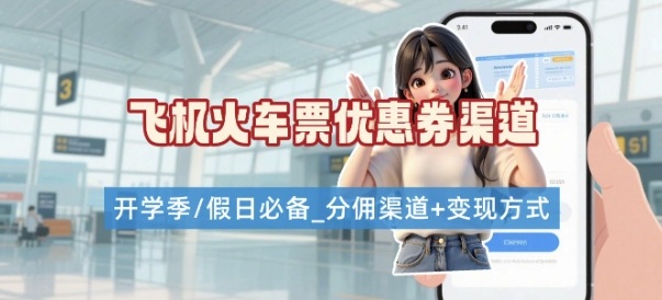 学生党必看！机票火车票优惠券申请渠道 + 项目打法，开学季节日速存-59网创