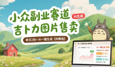 小众副业赛道 吉卜力图片售卖 单日2张+ AI一键生成【附教程】-59网创