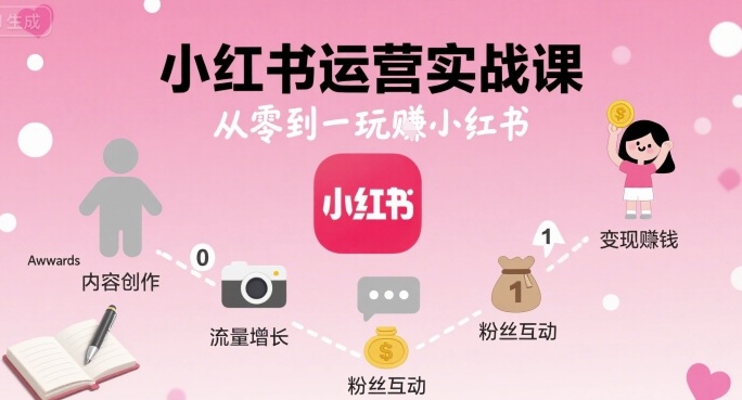 小红书运营实战课,从零到一玩賺小红书-59网创