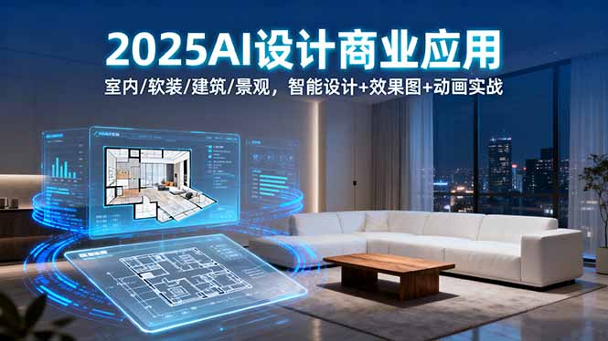 2025AI设计商业应用:室内/软装/建筑/景观,智能设计+效果图+动画实战-59网创