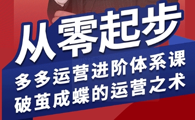 拼多多运营进阶系统课，从零起步，多多运营进阶体系课，破茧成蝶的运营之术(更新9月)-59网创