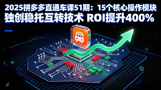 2025拼多多直通车课51期：15个核心操作模块 独创稳托互转技术 ROI提升400%-59网创