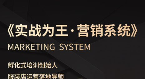 老杨·服装老板必修课《实战为王-营销系统》实现业绩被动式增长-59网创