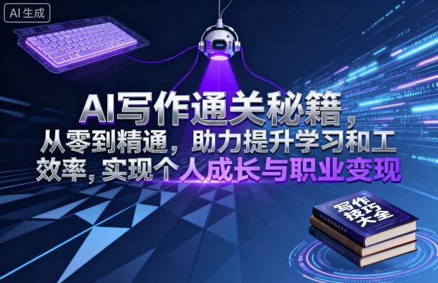 AI写作通关秘籍,从零到精通,助力提升学习和工作效率,实现个人成长与职业变现-59网创