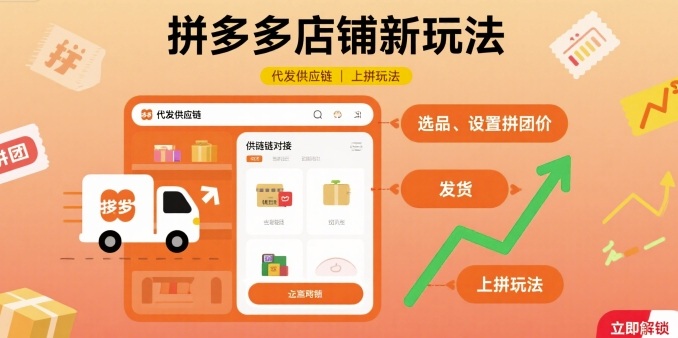 拼多多店铺新玩法，代发供应链上拼玩法-59网创