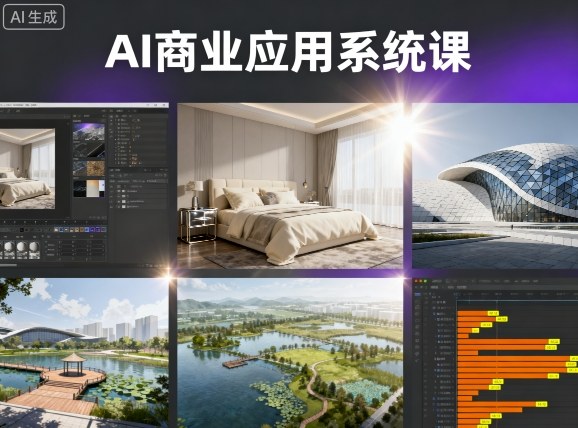 AI商业应用系统课，室内-软装-建筑-景观，智能设计+效果图+动画画实战-59网创