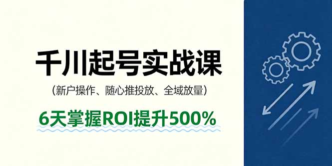 抖音千川起号实战课，新户操作,随心推投放,全域放量，6天掌握ROI提升500%-59网创