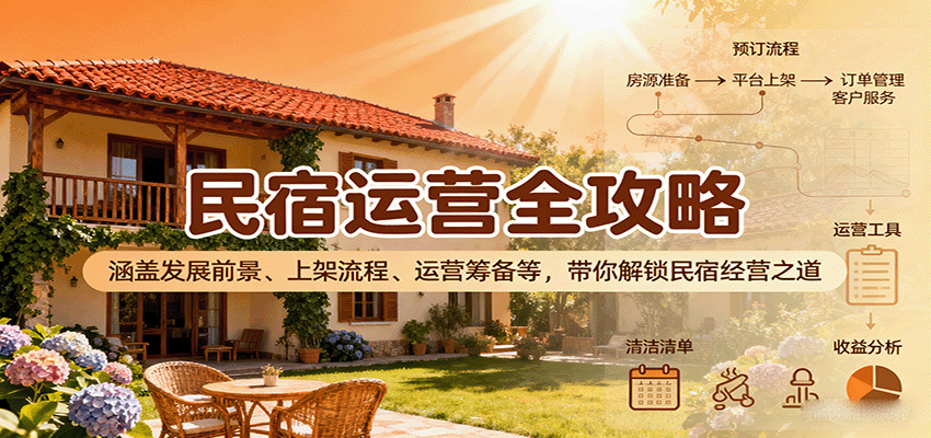 民宿运营全攻略：涵盖发展前景、上架流程、运营筹备等，带你解锁民宿经营之道-59网创