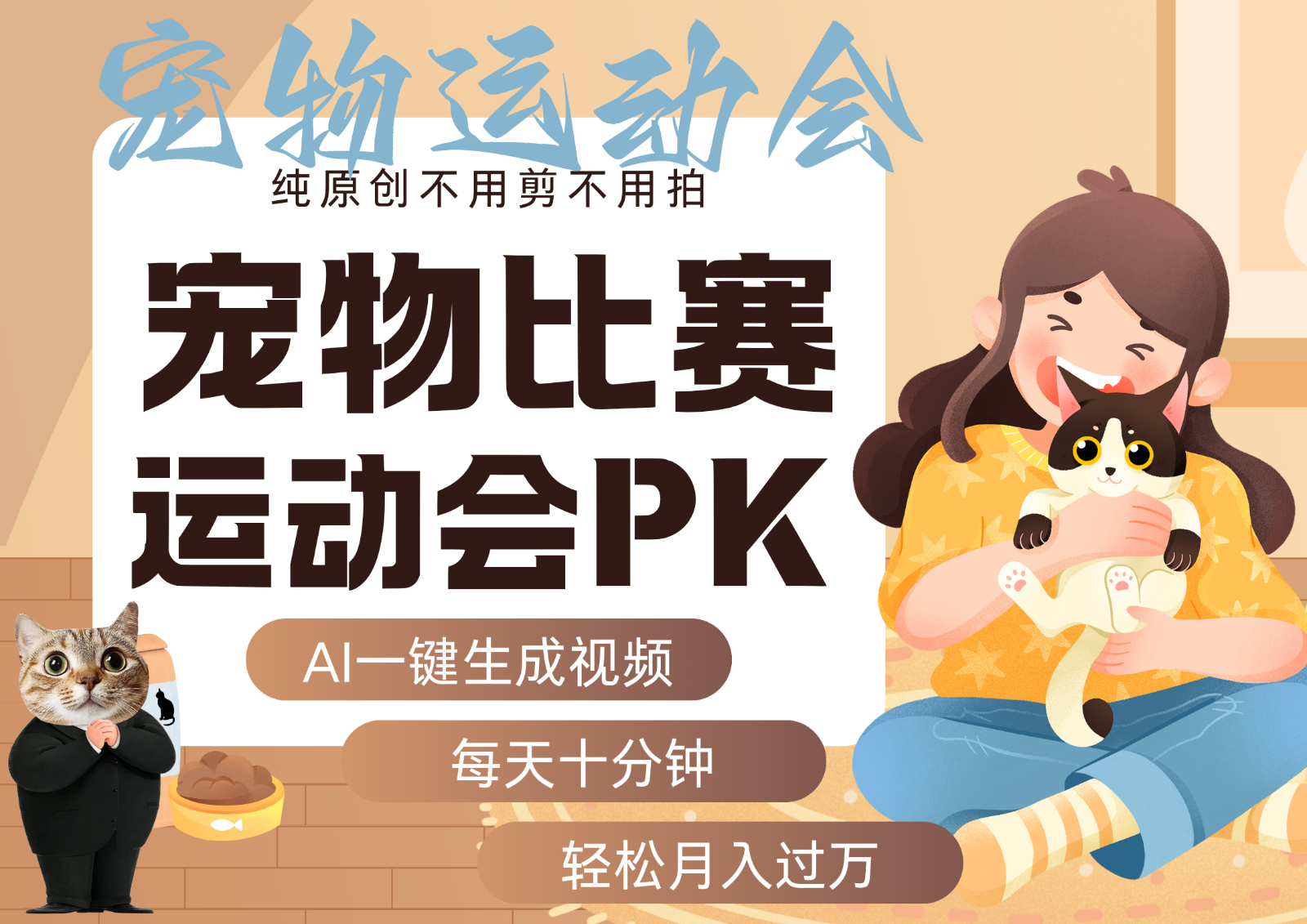 AI萌宠运动员跳水 射击 篮球 足球比赛 每天十分钟 附详细提示词文案库 代替做…-59网创