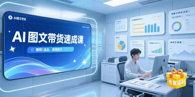 AI图文带货速成课,养号引流秘籍,爆款选品策略,美图制作全流程-59网创