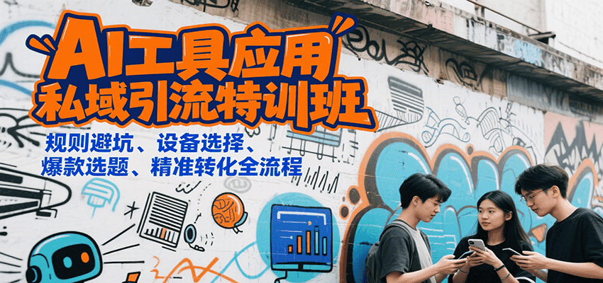 AI工具应用私域引流特训班,规则避坑、设备选择、爆款选题、精准转化全流程-59网创