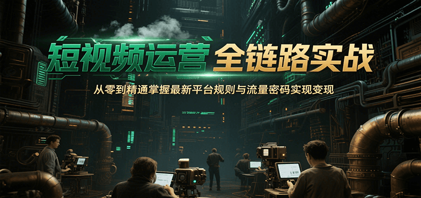 短视频运营全链路实战,从零到精通掌握最新平台规则与流量密码实现变现-59网创