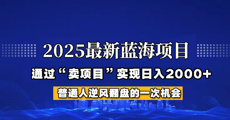 2025年蓝海项目，如何通过“网创项目”日入2000+-59网创