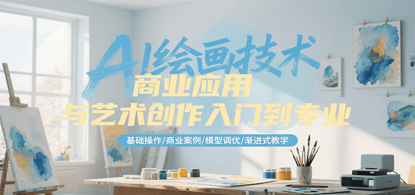 AI绘画技术商业应用与艺术创作入门到专业，基础操作/商业案例/模型调优/渐进式教学-59网创