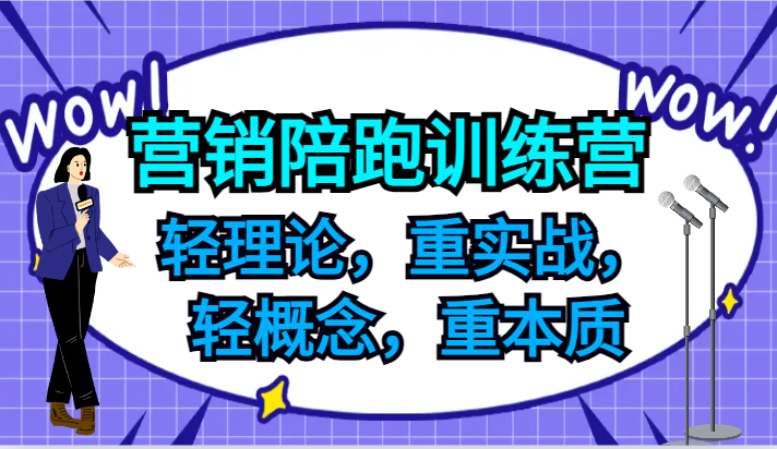 营销陪跑训练营,轻理论,重实战,轻概念,重本质,适合中小企业和初创企业的老板-59网创