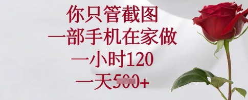 你只管截图，一部手机在家做，一小时120.一天5张【揭秘】-59网创