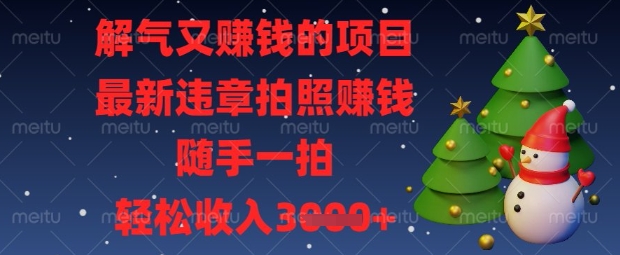 解气又挣钱的项目，最新违章拍照挣钱，随手一拍，轻松收入数张【揭秘】-59网创