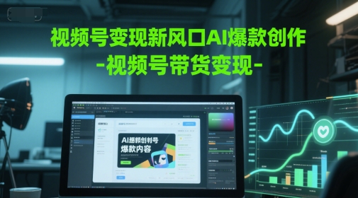 视频号变现新风口AI爆款创作-视频号带货变现-59网创
