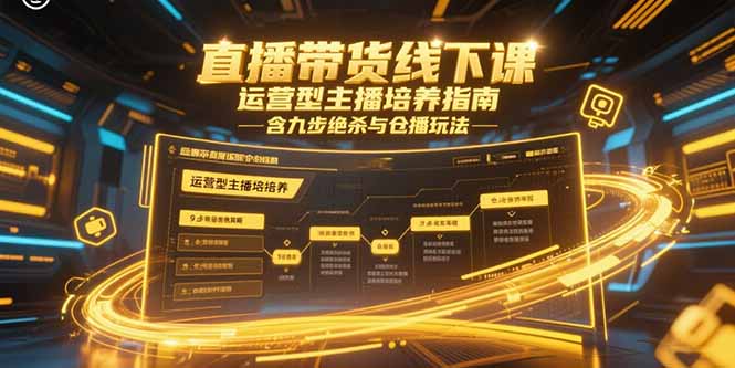 直播带货线下课,运营型主播培养指南,含九步绝杀与仓播玩法-59网创