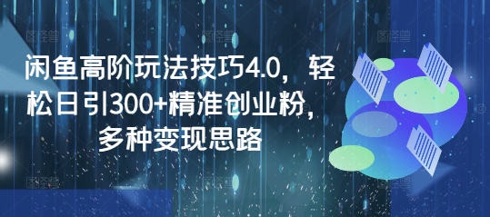 闲鱼高阶玩法技巧4.0，轻松日引300+精准创业粉，多种变现思路-59网创