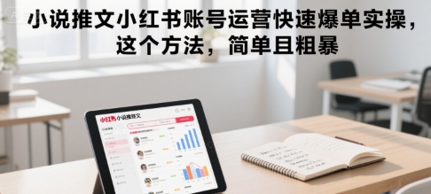 小说推文小红书账号运营快速爆单实操，这个方法，简单且粗暴-59网创