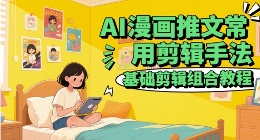 AI漫画推文常用剪辑手法，基础剪辑组合教程-59网创