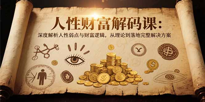 人性财富解码课6.0:深度解析人性弱点与财富逻辑,理论到落地完整解决方案-59网创