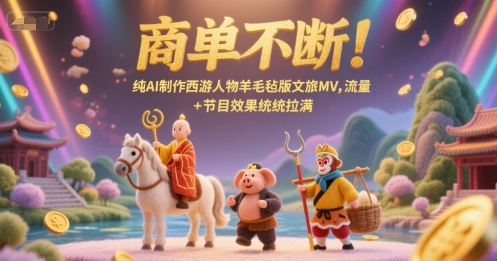 商单不断!纯AI制作西游人物羊毛毡版文旅MV,流量+节目效果统统拉满-59网创