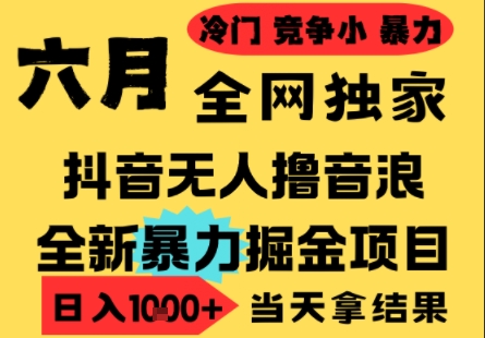 25年6月高爆抖音无人直播最新撸音浪掘金项目,小白可做,无脑日入1k+,门槛低可批量矩阵【揭秘】-59网创