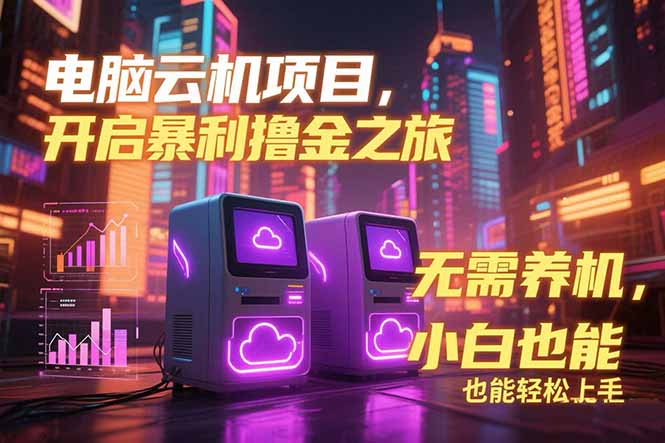 电脑云机项目 暴力撸金玩法，不需要养机 配置没有要求 单机100个窗口一…-59网创