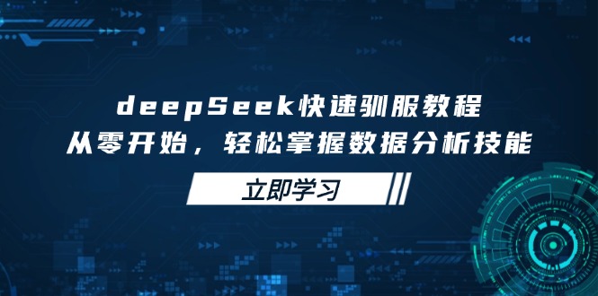 deepSeek快速驯服教程，从零开始，轻松掌握数据分析技能-59网创
