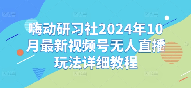 嗨动研习社2024年10月最新视频号无人直播玩法详细教程-59网创