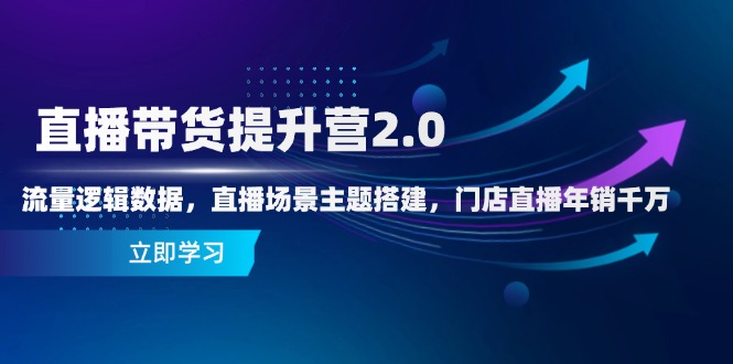 直播带货提升营2.0:流量逻辑数据,直播场景主题搭建,门店直播年销千万-59网创